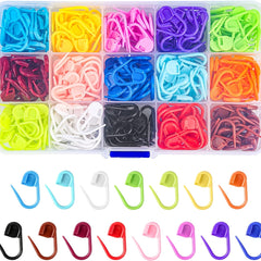 300pcs Stitch Needle Clips & Clear Storage Box DIY Knitting Random Colors