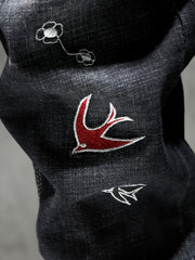 Men's Embroidered Denim Jeans Slim Straight Stretch Pants