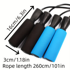 PVC Rope Skipping Rope With Sponge Handle - Fitness Exercise