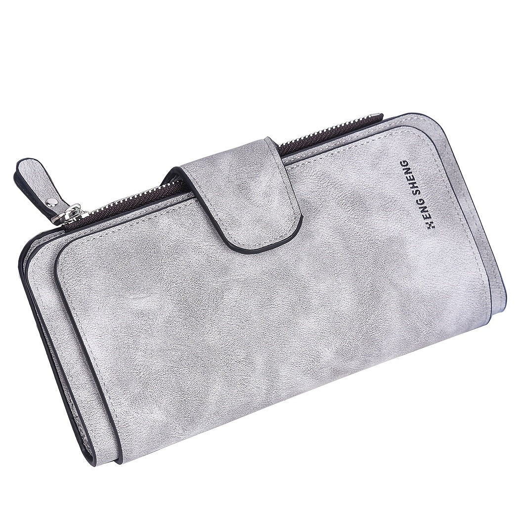 Women's Long Wallet with Card Slots & Zipper Pocket