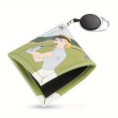 Beauty Pattern Golf Towel PU Material Easy Pull Hook Outdoor Sports