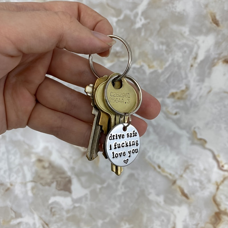 Stainless Steel Drive Safe Keychain Valentine's Gift