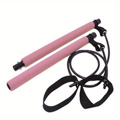 Portable Pilates Fitness Stick Elastic Resistance Band Bar