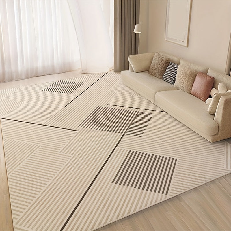Soft Cashmere Area Rug Geometric Pattern Living Room Rug