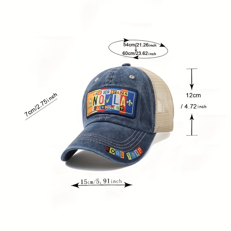 Hip Hop Patch Mesh Trucker Hat Block Letter Embroidery Baseball Cap