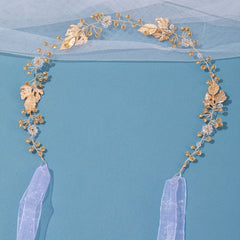 Girls Rhinestone Wreath Headband Princess Party Golden Hair Accessories