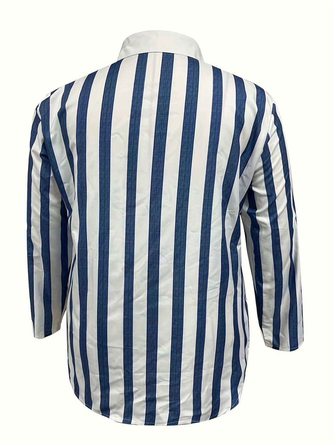 Stripe Print Button Up Long Sleeve Top