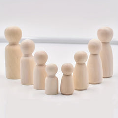 4pcs 8pcs 35MM 1.38IN 15MM 0.59IN Wooden Figures DIY Wooden Dolls