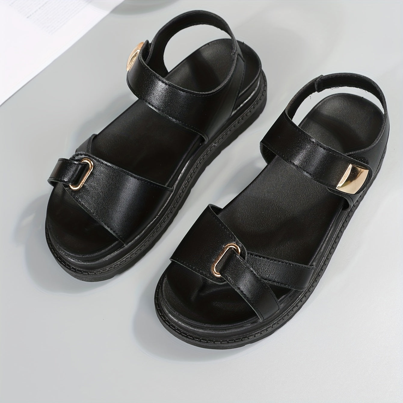 Women's Platform Sandals Hook & Loop Fastener Thick Bottom Casual Sandals