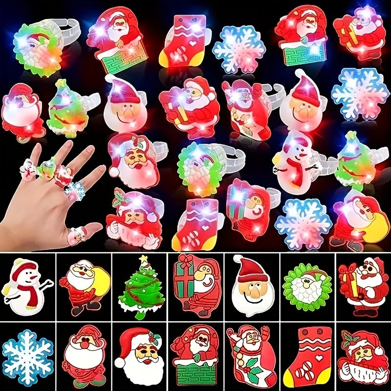 10pcs LED Colorful Glowing Rings - Fun Christmas Party Toy