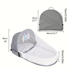 Portable Baby Travel Cot with Mosquito Net - Indoor & Outdoor Carry Cot