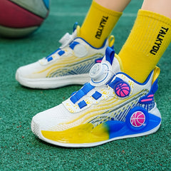 Boy's Running Shoes Rotating Buckle Anti-skid Breathable Sneakers