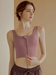 High Strength Front Zipper Sports Bra For Women