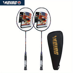 WEING Carbon Fiber Badminton Racket Set 2 Rackets Adult Training