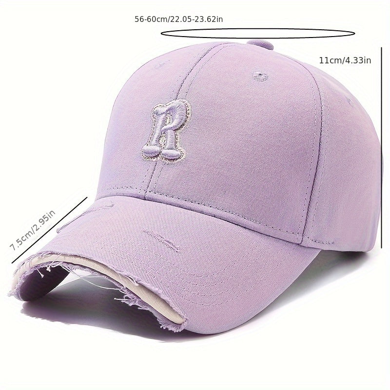 Letter R Baseball Cap Outdoor Sun Hat