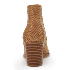 Snakeskin Print Ankle Boots Pointed Toe Slip On Shoes Cut Out Booties