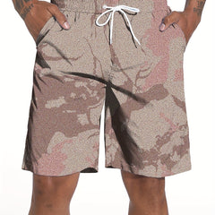 Camouflage Digital Print Men's Drawstring Sports Shorts with Pockets