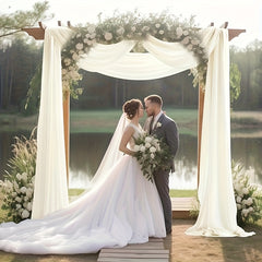 Champagne Chiffon Curtains for Easter Bridal Shower