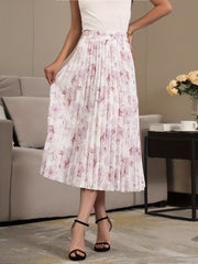 Graphic Print Pleated Skirts High Waist Versatile Skirts Women's Clothing