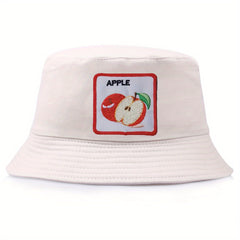 Fruit Embroidery Bucket Hat for Men Women