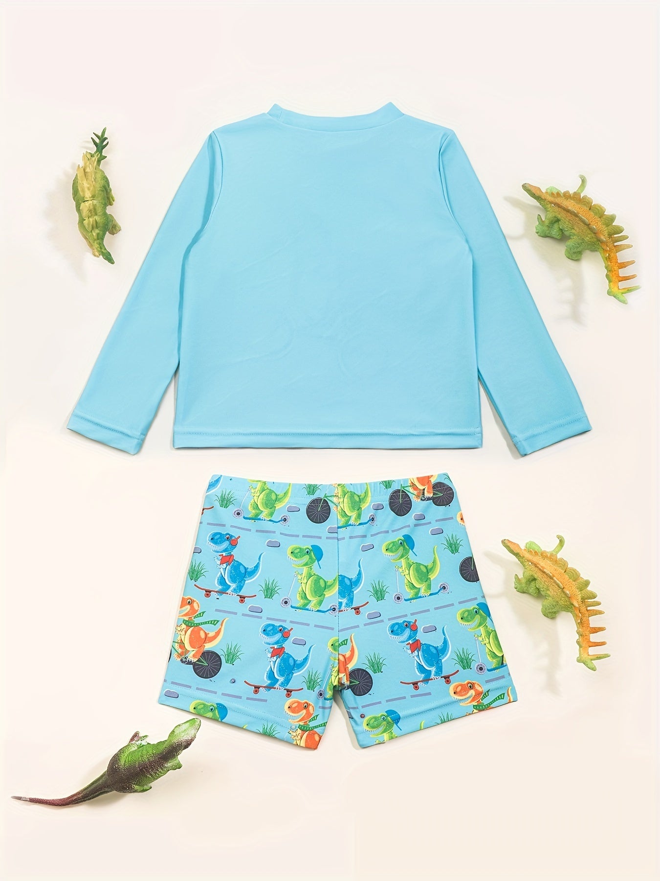 Boys Dinosaur Swimsuit Shirt & Pants Quick Dry for Surfing & Diving