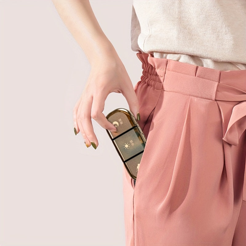 Portable Weekly Pill Organizer with Morning Afternoon Evening Compartments