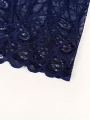 Floral Lace Boyshort Panties Soft Sheer Women's Lingerie