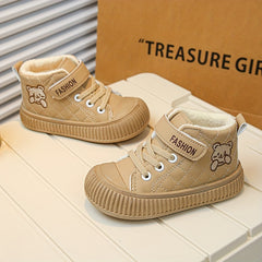 Girl's Solid Skate Shoes Warm Plush Lining Comfy Non Slip Casual Winter