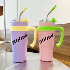 1100ml Large Capacity Vacuum Tumbler with Straw