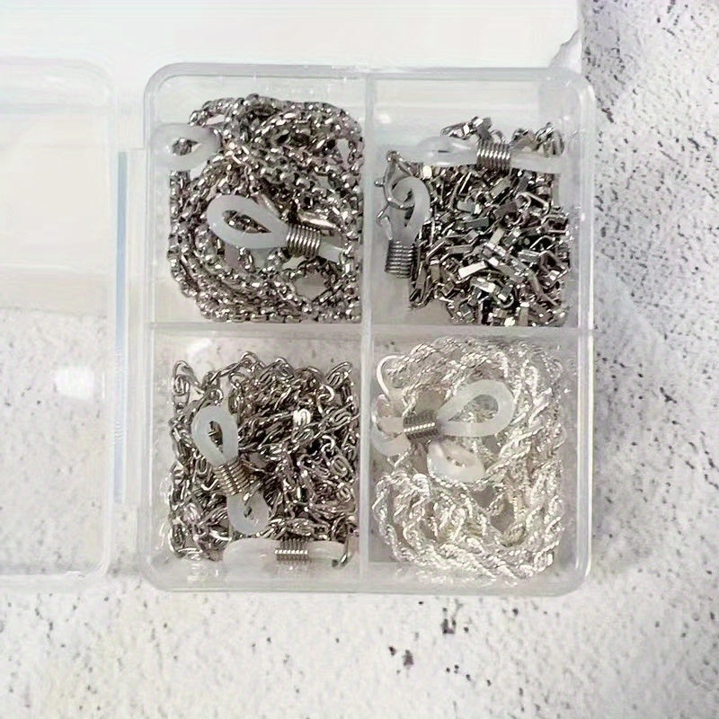 Golden Silver Glasses Chain With Storage Box Metal Hanging Chain