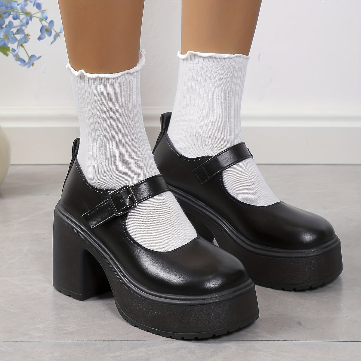 Women's Mary Janes Round Toe Platform Shoes