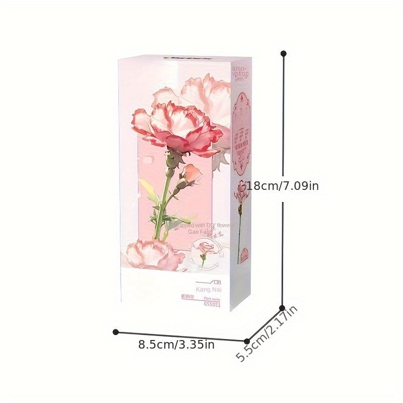 DIY Building Blocks Rose Flower Desktop Decoration ABS Material