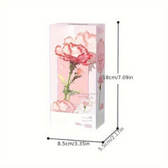 DIY Building Blocks Rose Flower Desktop Decoration ABS Material