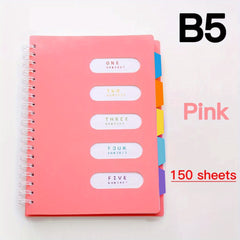 Colorful Thickened Notepad with Spiral Coil - Perfect for Students