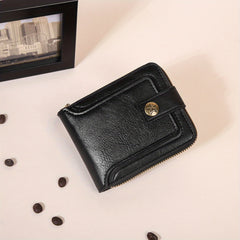 Business Flap Card Slot Zipper Wallet