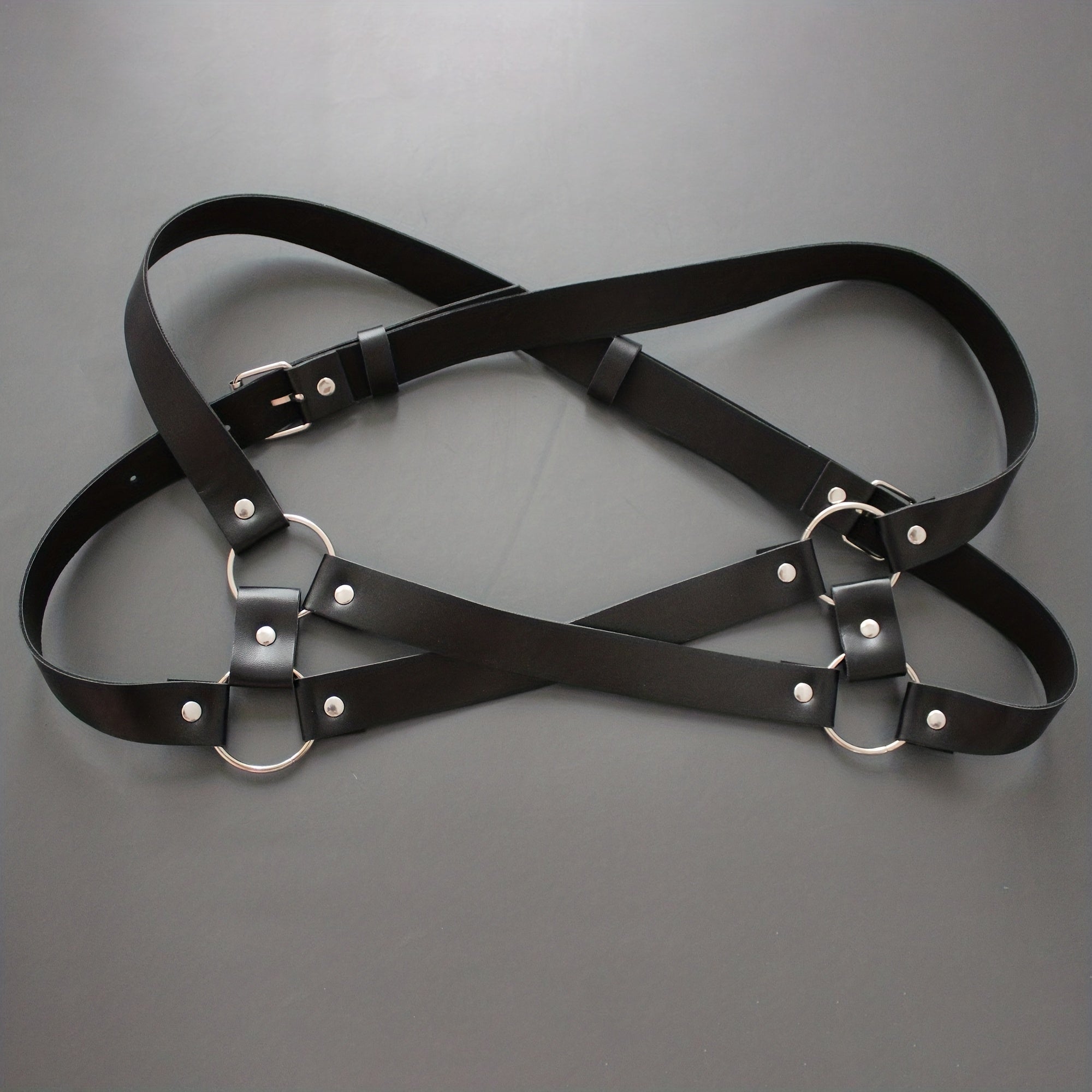 Men's PU Leather Body Chest Belt Harness for Party Costume Club
