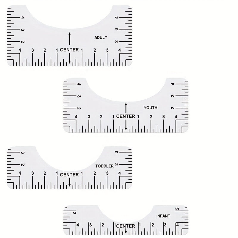 4pcs T Shirt Ruler Guide Heat Press Mats for Vinyl Sublimation
