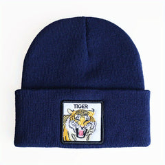 Knitted Brimless Hat Embroidered Beanie