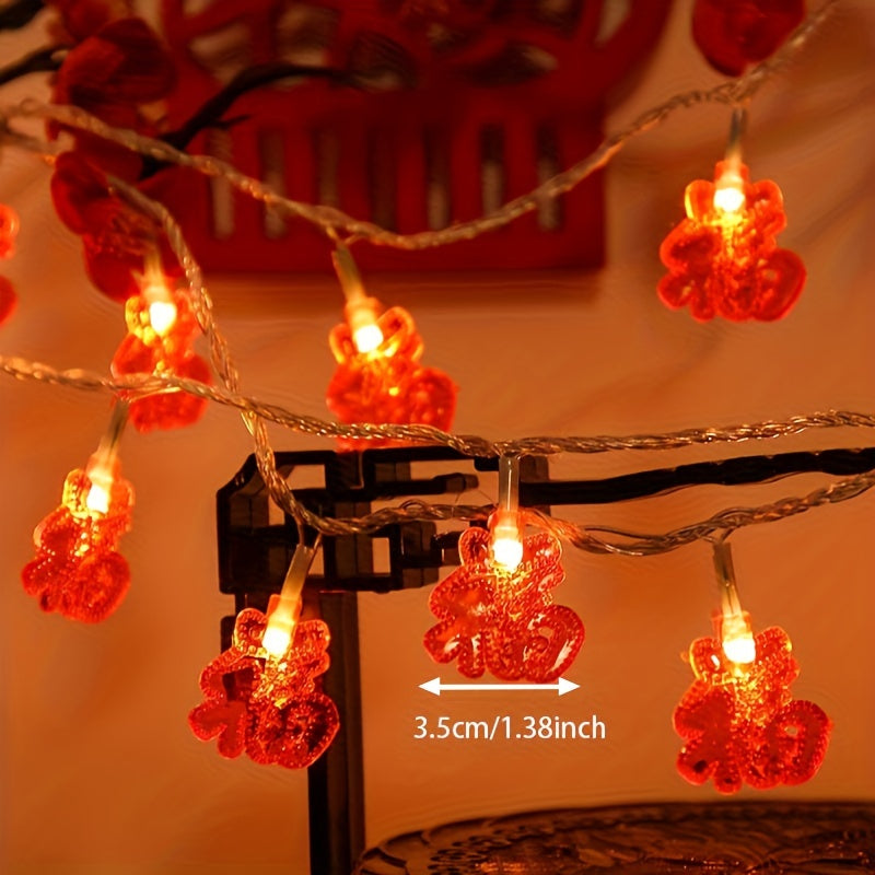 Chinese Knot Fu Character String Lights for Year Arrangement