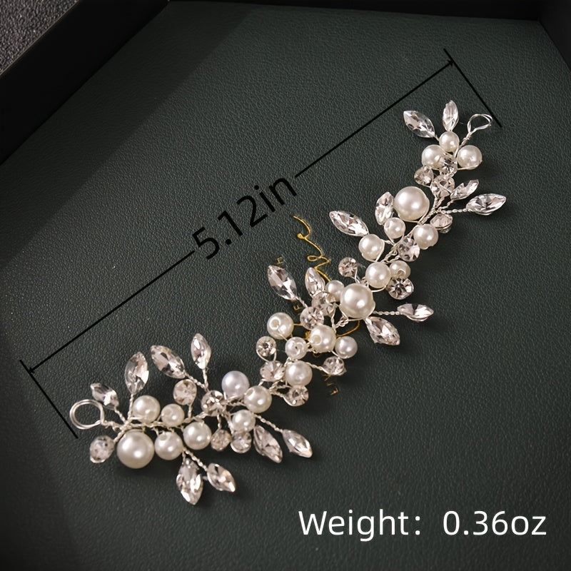 Silver Rhinestone Flower Hair Comb Bridal Hair Clips