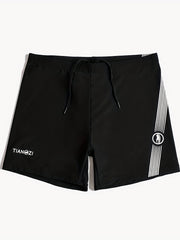 Men's Vintage Swim Trunks High Stretch Swimwear for Summer