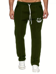 Stylish Demon Smiling Face Men's Trousers With Pockets