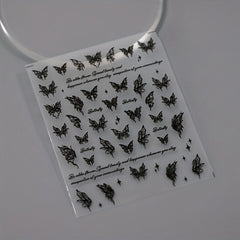 Butterfly & Nail Art Stickers Transparent Adhesive Nail Stickers