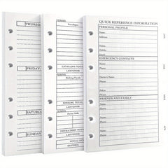 Personal Size 7Hole Punched Budget System Refill Weekly & Monthly Planner