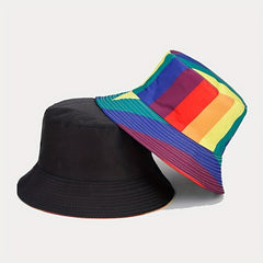 Rainbow Printing Sunshade Bucket Hat for Men Women