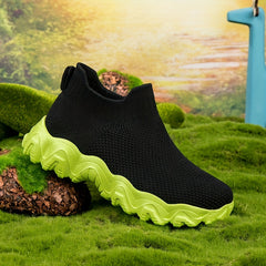 Boy's Slip On Sock Shoes Woven Knit Sneakers Running Shoes