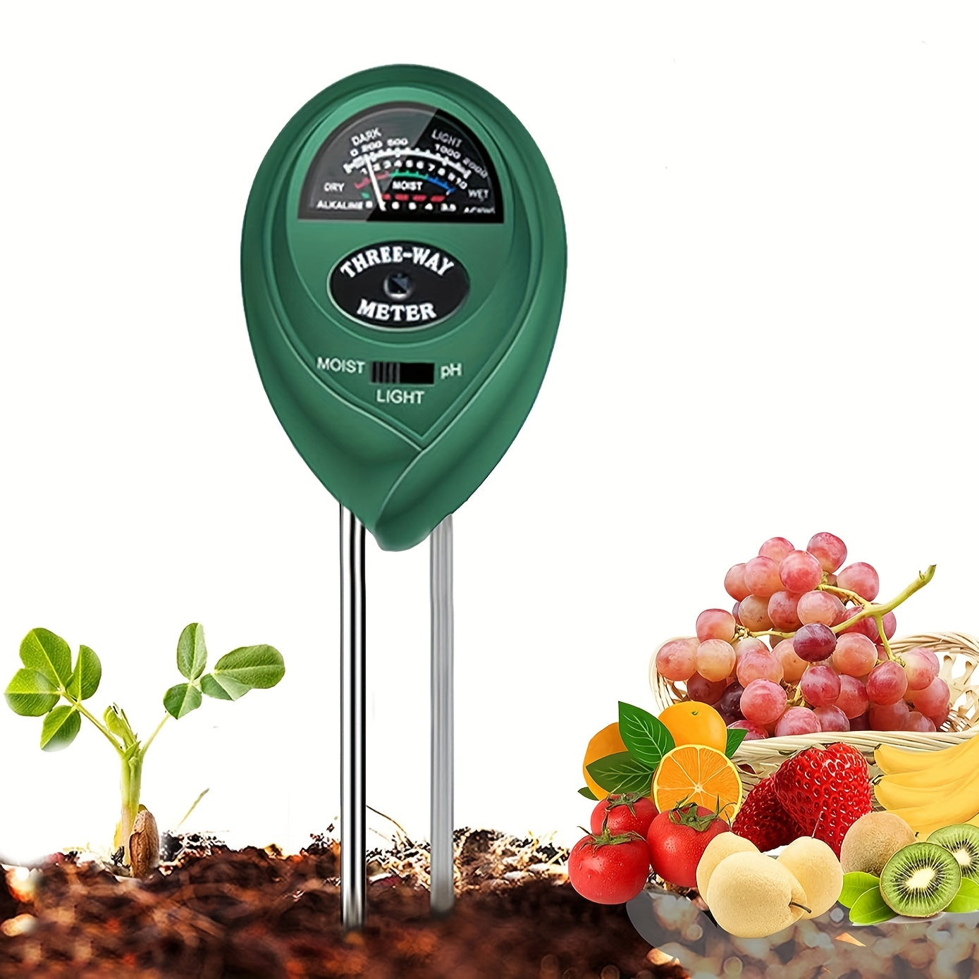 3-in-1 Soil PH Meter Moisture Light pH Tester Gardening Tool Kits For Plant Care