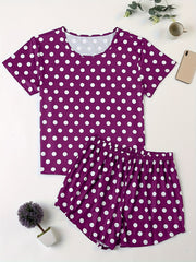 Polka Dot Tee & Shorts Pajama Set