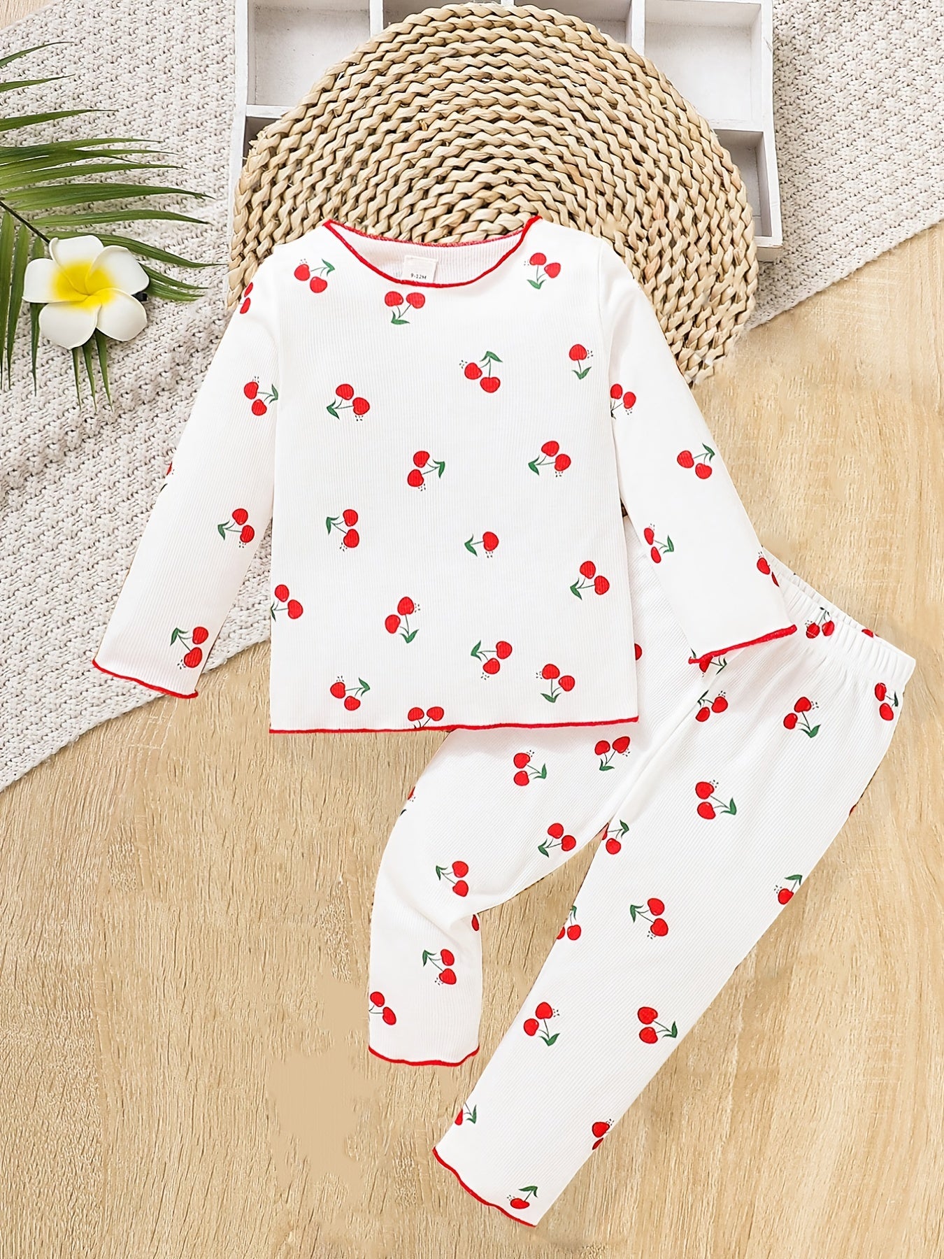 Toddler Baby Girls Fruit Print Top Trousers Set