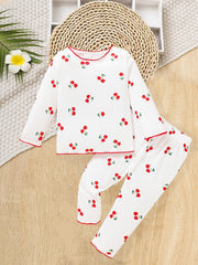 Toddler Baby Girls Fruit Print Top Trousers Set